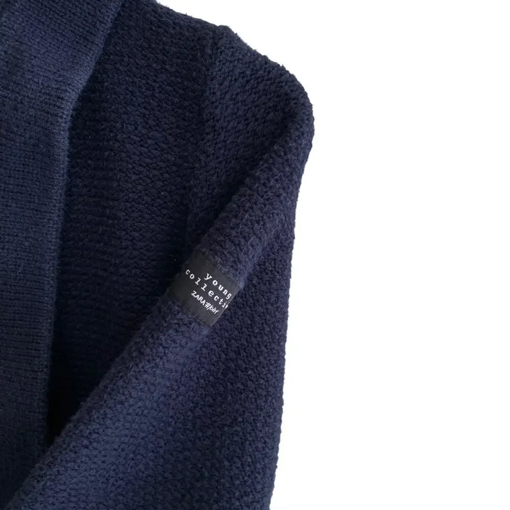 Zara Kids Knit Hooded Open Cardigan Sweater